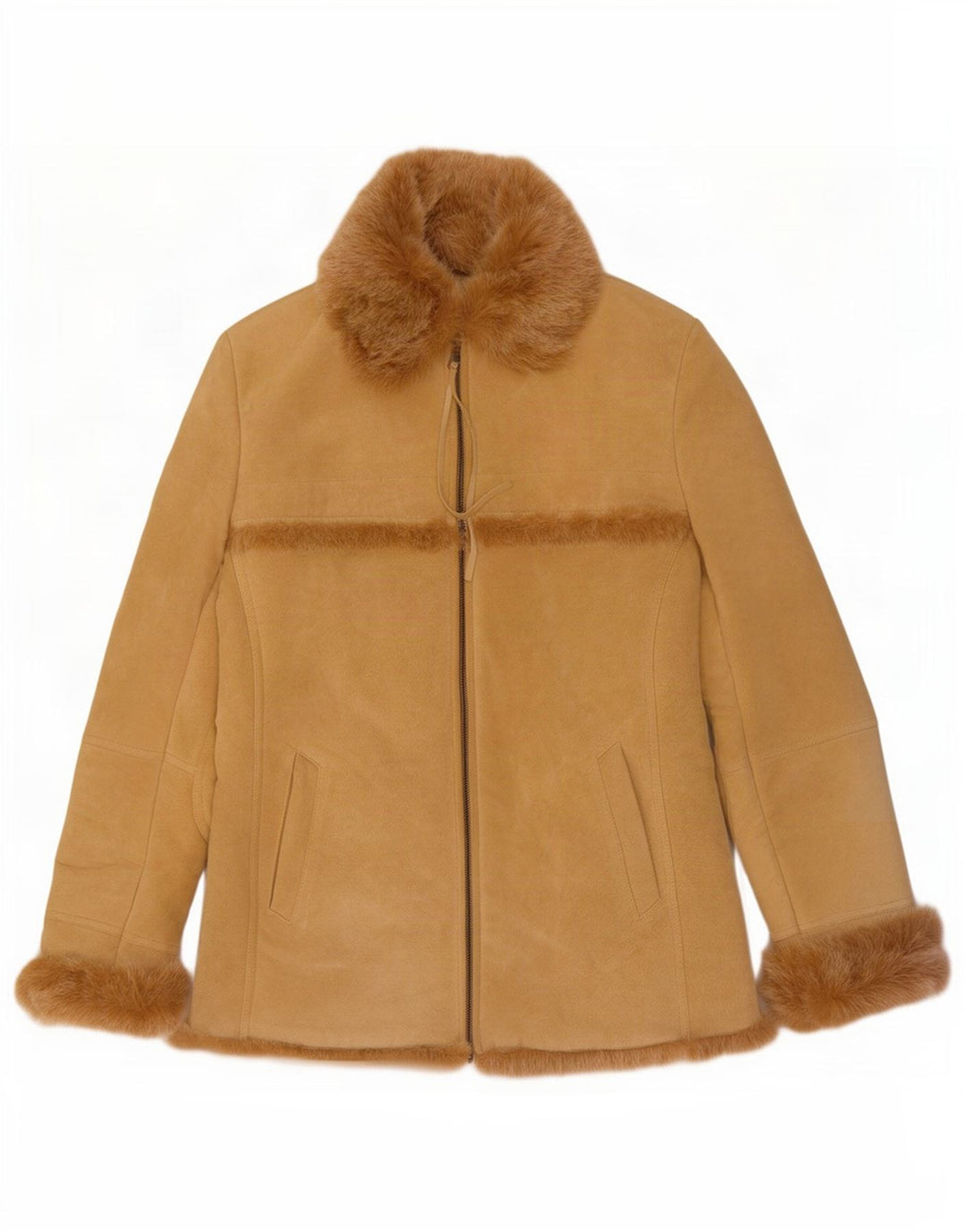 Geaca din shearling pentru femei Jones New York UK 10 Mic din piele bej