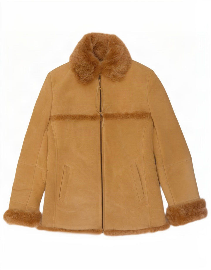 Geaca din shearling pentru femei Jones New York UK 10 Mic din piele bej