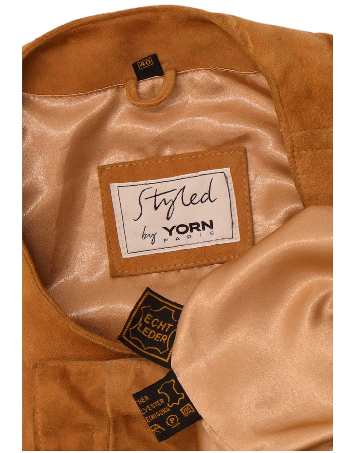 YORN Oversized ruskindsfrakke til kvinder EU 40 Medium Beige Læder