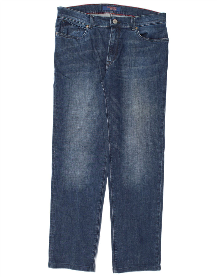 Jeans Straight Uomo Trussardi W35 L31 Blu Cotone
