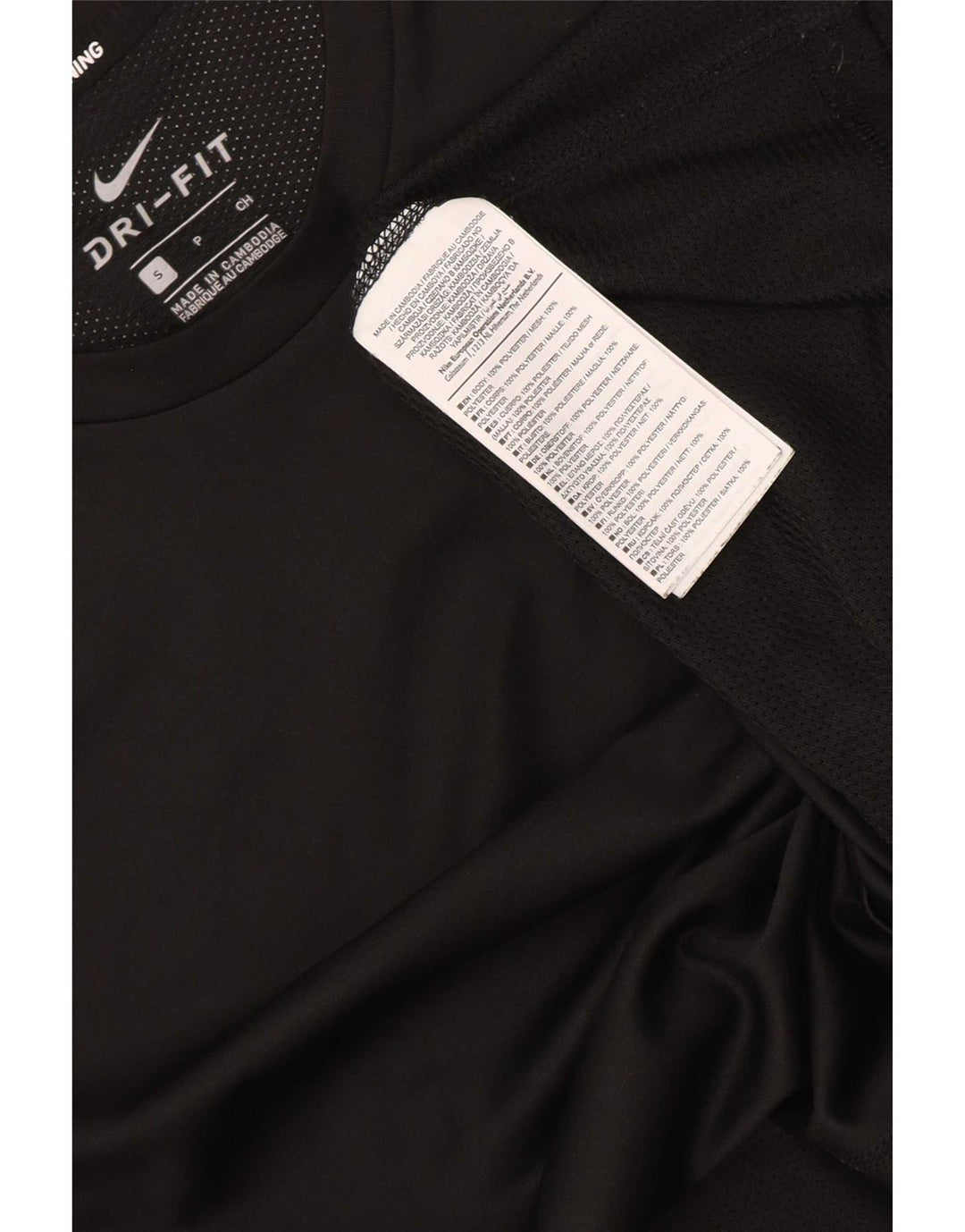 Nike Hommes T-Shirt Haut Petit Noir Polyester Sports