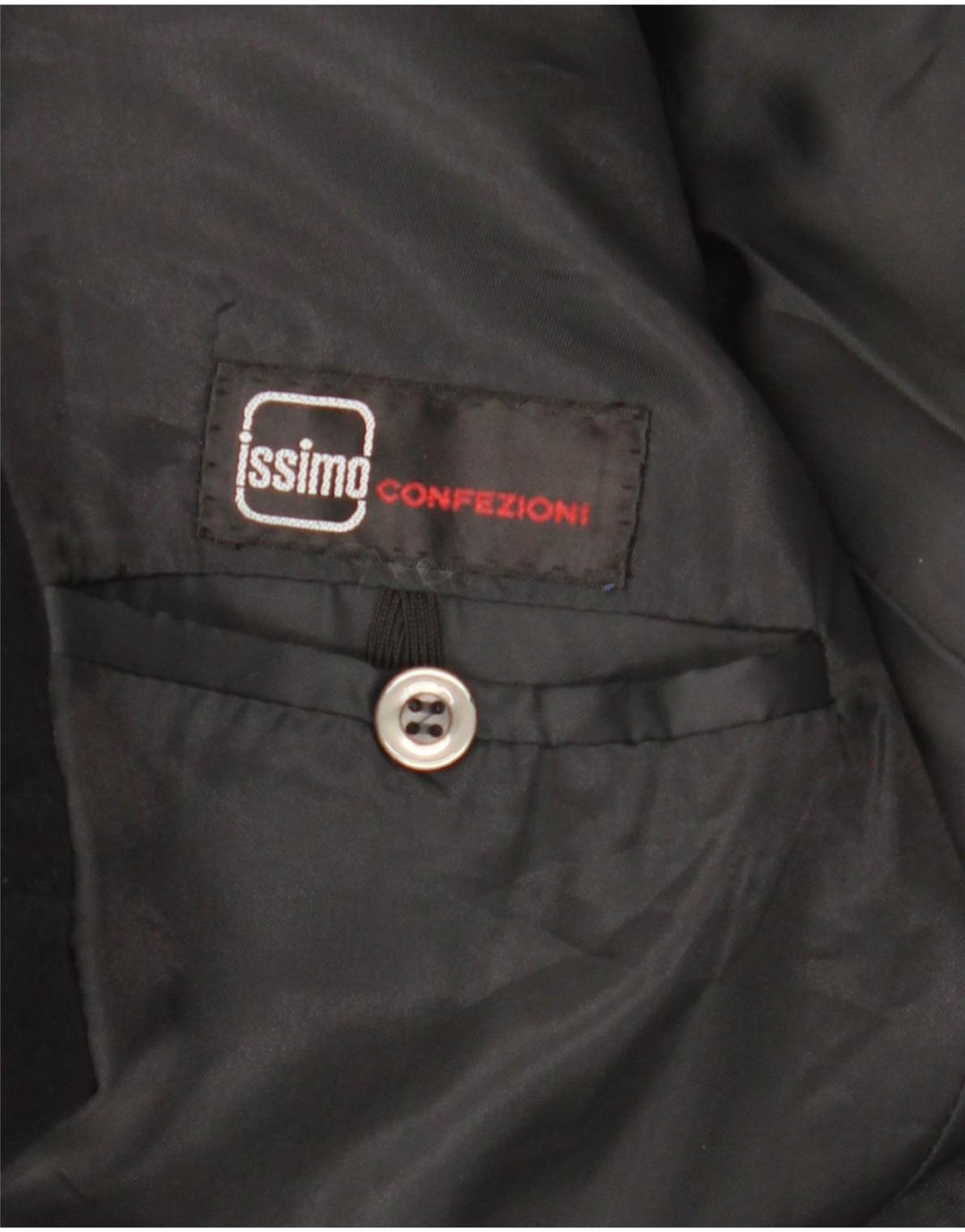 Giacca blazer in velluto da uomo a 2 bottoni Issimo UK 36 piccola nera