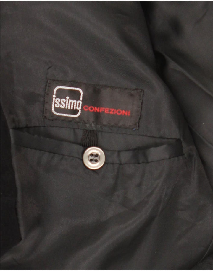Giacca blazer in velluto da uomo a 2 bottoni Issimo UK 36 piccola nera