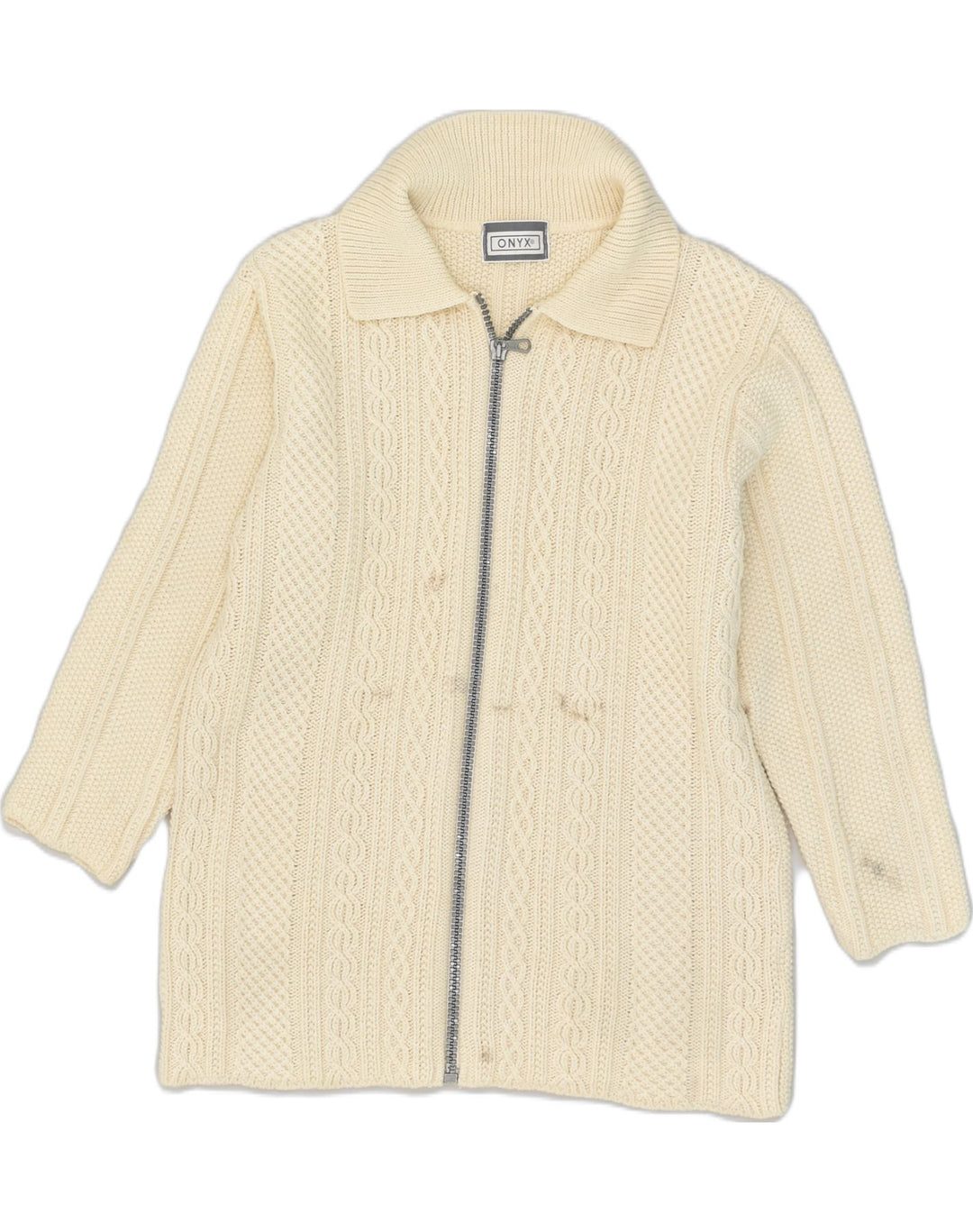 ONYX Womens Cardigan Sweater UK 14 Large Off White | Vintage Onyx | Thrift | Second-Hand Onyx | Used Clothing | Messina Hembry 