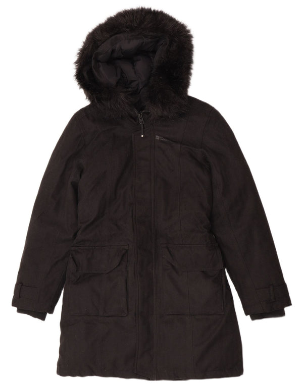 Mountain Warehouse Wattierter Damenmantel mit Kapuze, UK 10, Größe S, Schwarz, Polyester
