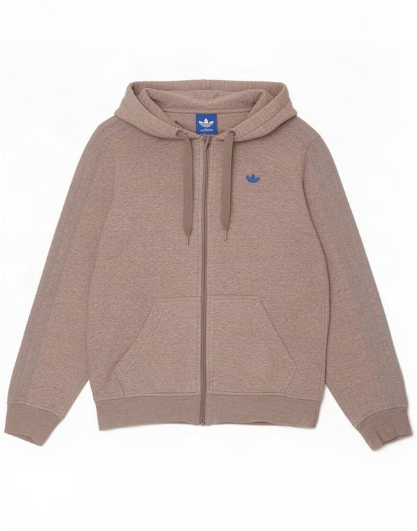 Adidas Pull à capuche zippé pour homme Petit coton moucheté gris