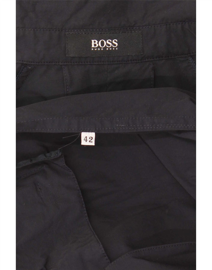 Trench pentru damă Hugo Boss, cu două piepturi, EU 42, mare, bleumarin