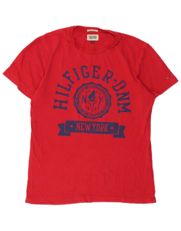 Tommy Hilfiger Mens Graphic T-Shirt Top Small Red Cotton