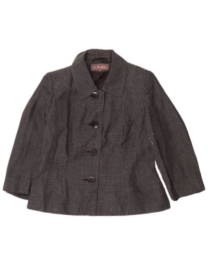 Marks & Spencer Womens 4 Button Blazer Jacket UK 14 Medium Navy Blue