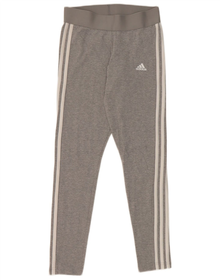 Adidas Womens Leggings UK 8 Small Grey Cotton