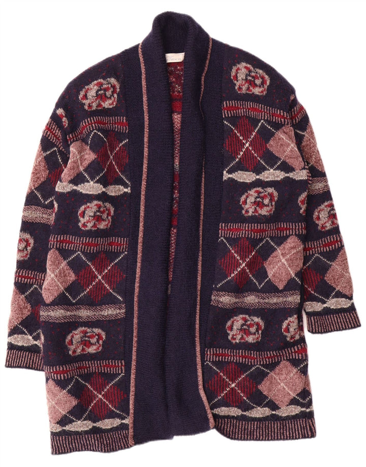 Marks & Spencer Womens Longline Cardigan Sweater UK 12 Medium Navy Blue