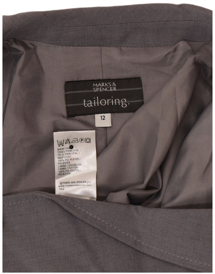 Giacca blazer a 1 bottone Marks & Spencer da donna UK 12 Poliestere grigio medio