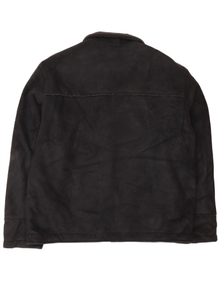 Marks & Spencer Mens Sherpa Jacket UK 42 XL Black