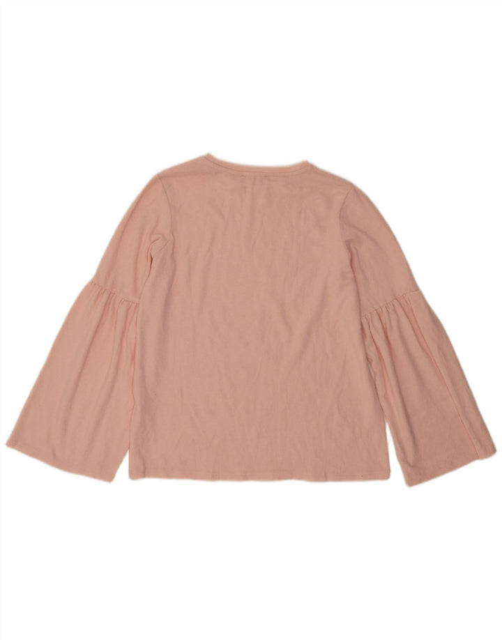 Zara Womens Trafaluc Long Sleeve Blouse Top UK 14 Medium Pink Polyester