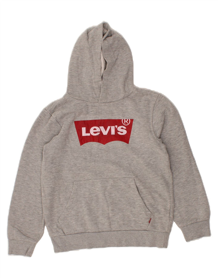LEVI'S Boys Graphic Hoodie Jumper 15-16 Years Grey Cotton Vintage Levi's and Second-Hand Levi's from Messina Hembry 
