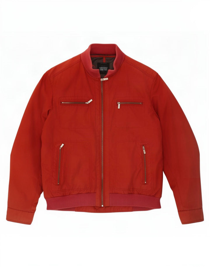 Massimo Dutti Ανδρικό Bomber Jacket UK 40 Large Red Nylon