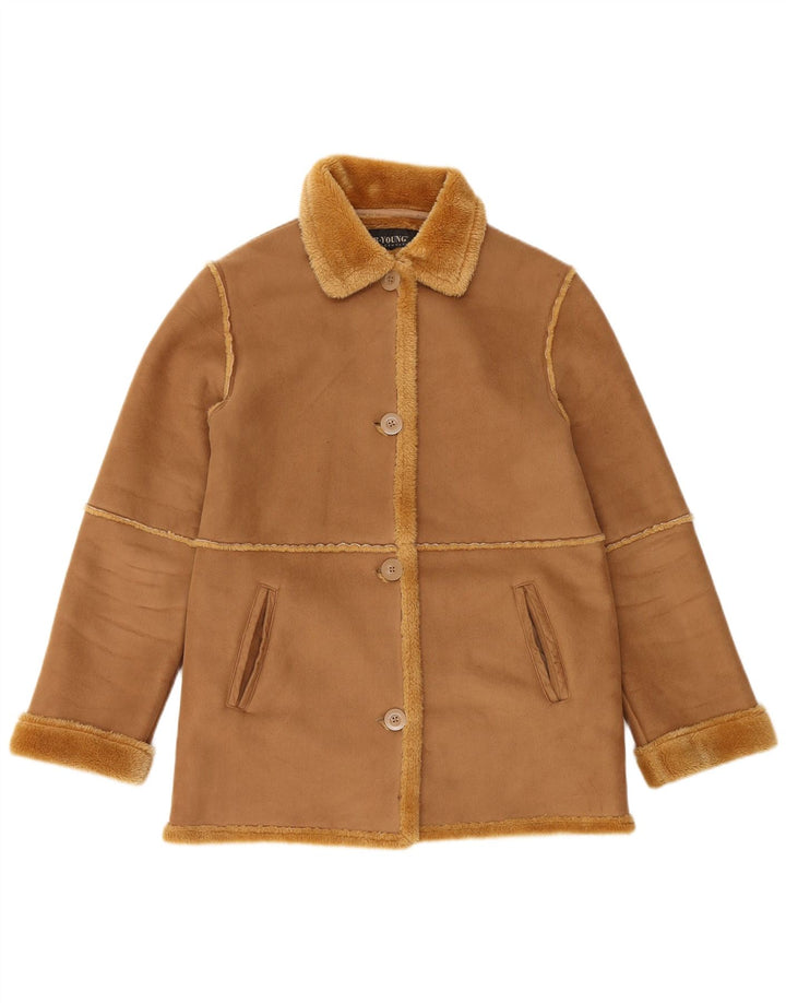 B.YOUNG Womens Sherpa Jacket UK 10 Small Beige