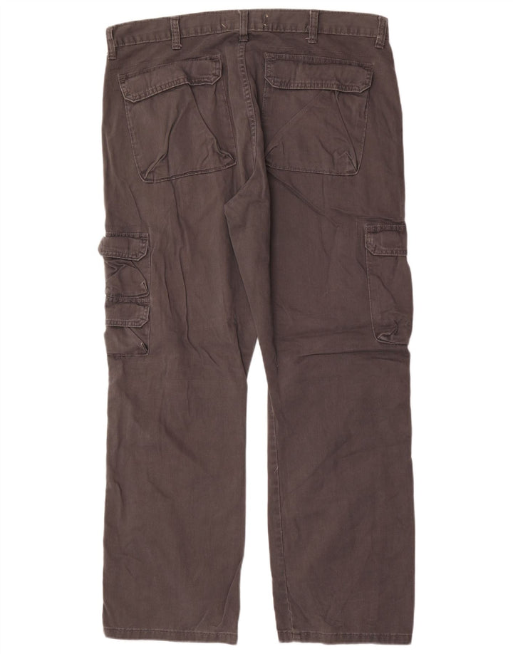 Wrangler Mens Straight Cargo Trousers W36 L30 Grey Cotton
