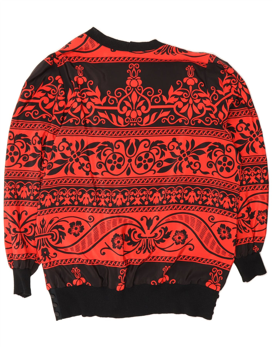 VINTAGE Womens Oversized Cardigan Top EU 44 XL Red Paisley Polyester Vintage Vintage and Second-Hand Vintage from Messina Hembry 