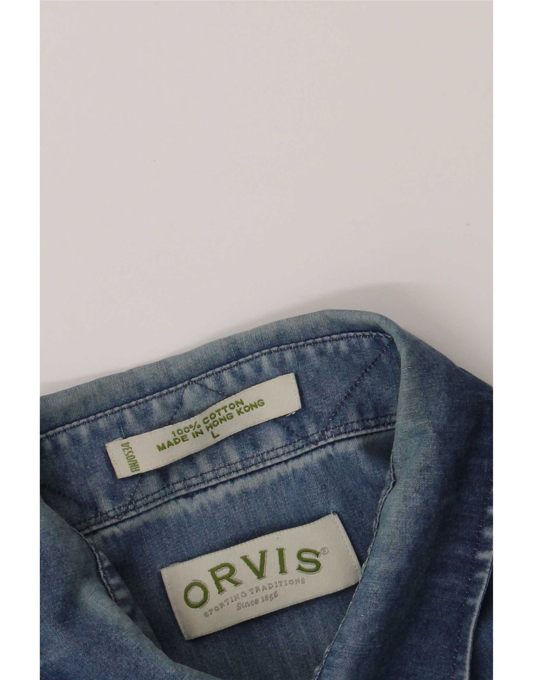 Camicia Orvis Uomo Large Blu Cotone