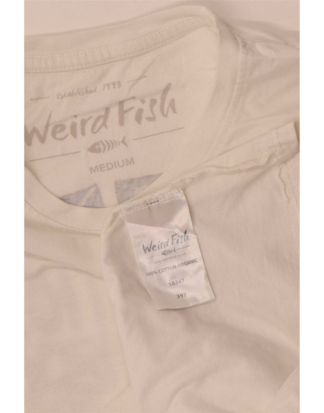 Weird Fish T-shirt graphique pour homme en coton blanc moyen