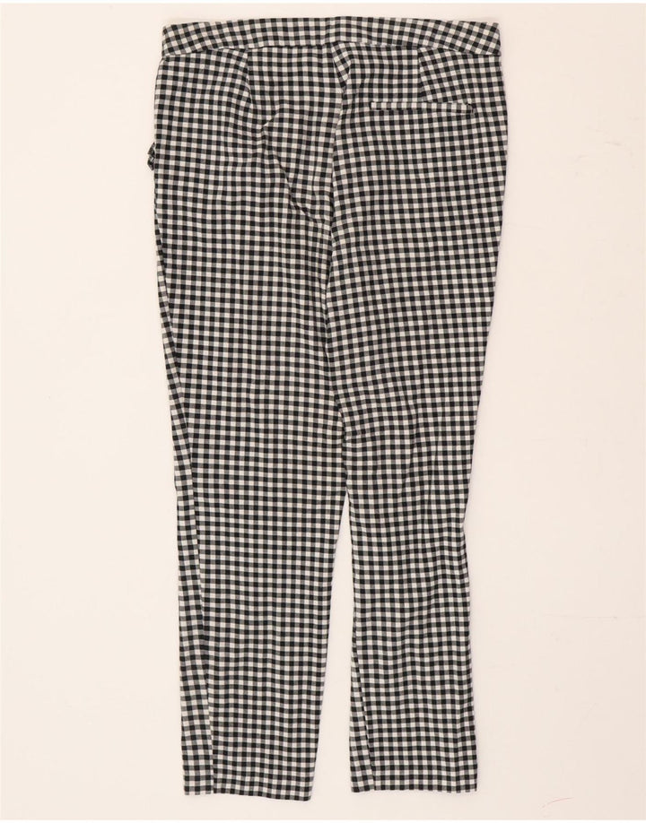 Zara Womens Slim Chino Trousers Medium W30 L26 Black Gingham