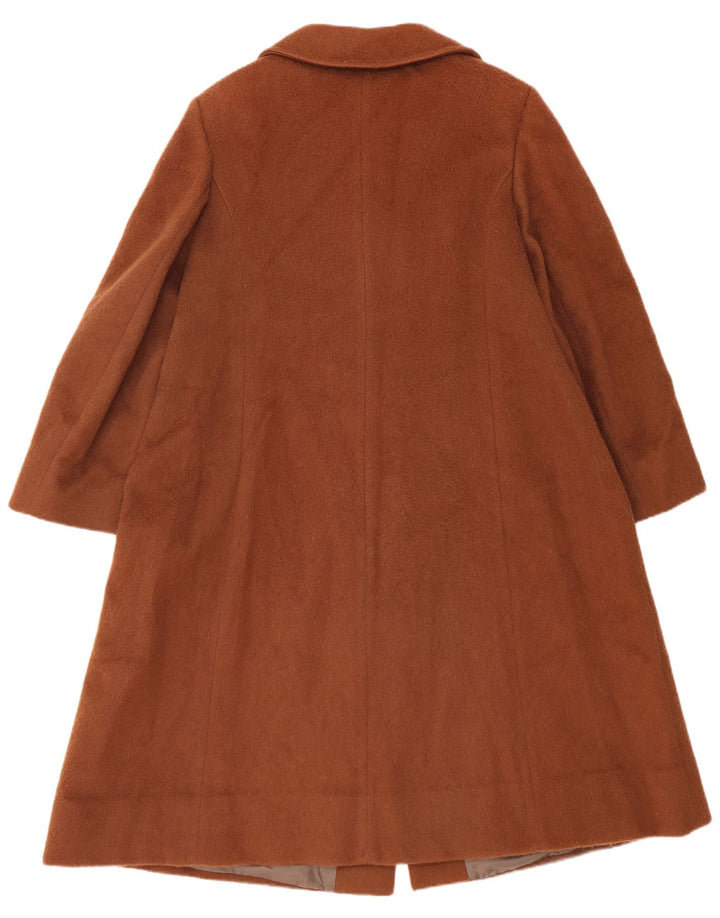 Vintage Womens Overcoat UK 14 Medium Brown Virgin Wool