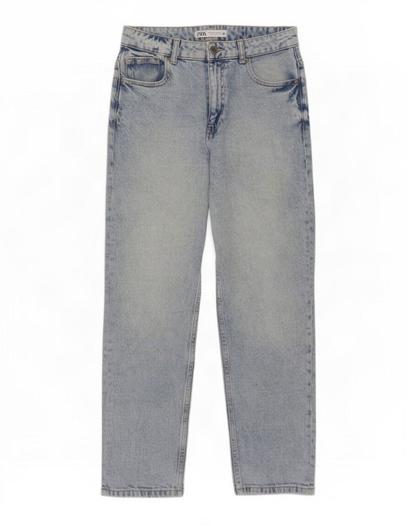 Jeans dritti da donna Zara EU 38 Small W28 L27 Cotone blu