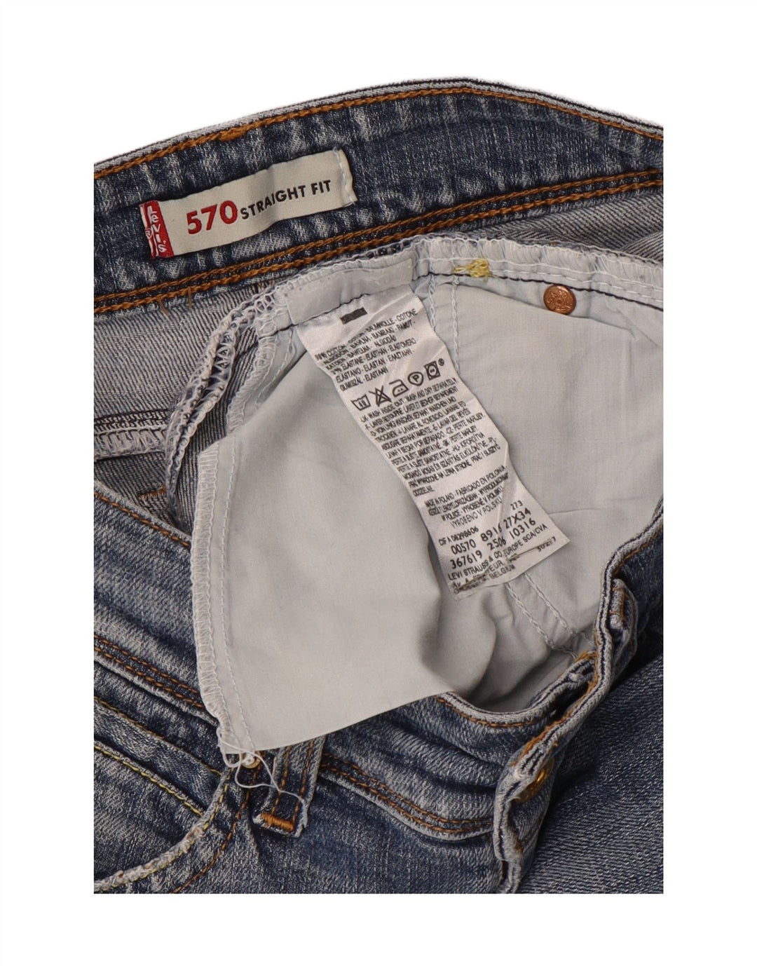 Levi's Jean Droit 570 Femme W27 L29 Bleu Coton
