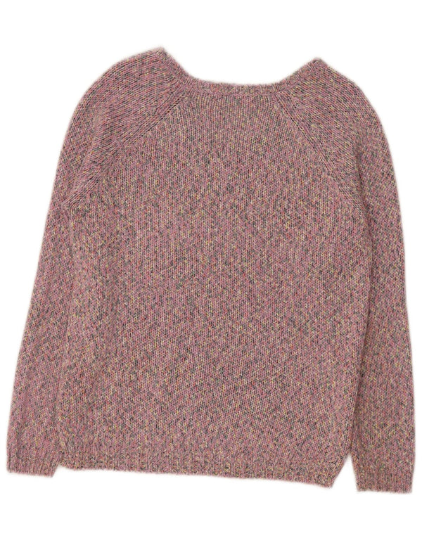 Marks & Spencer Womens V-Neck Jumper Sweater UK 8 Small Purple Flecked