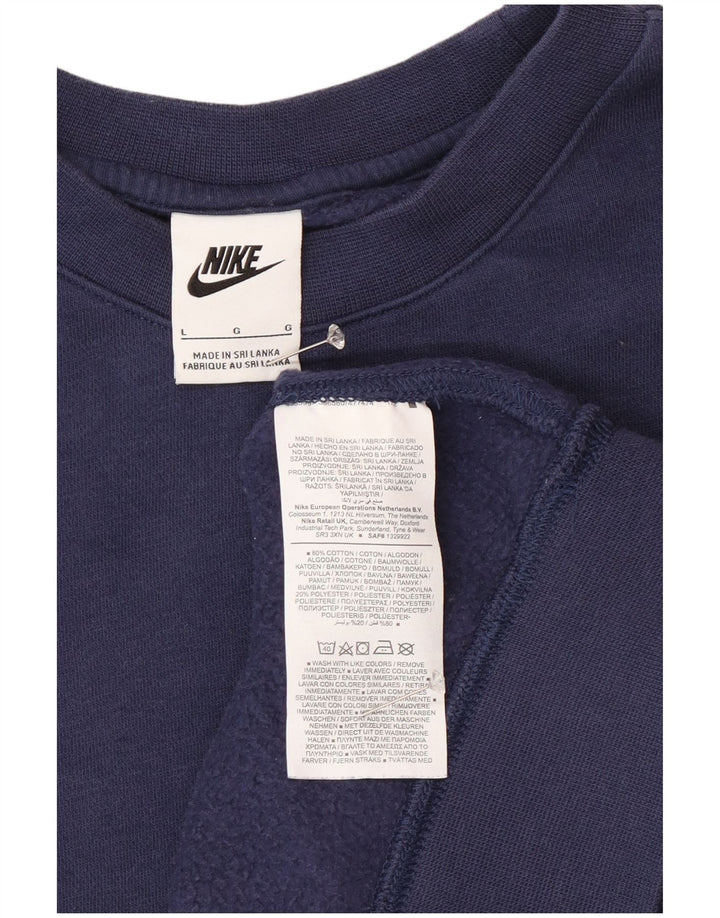 Nike Mens Sweatshirt Jumper Large Navy Blue Cotton
