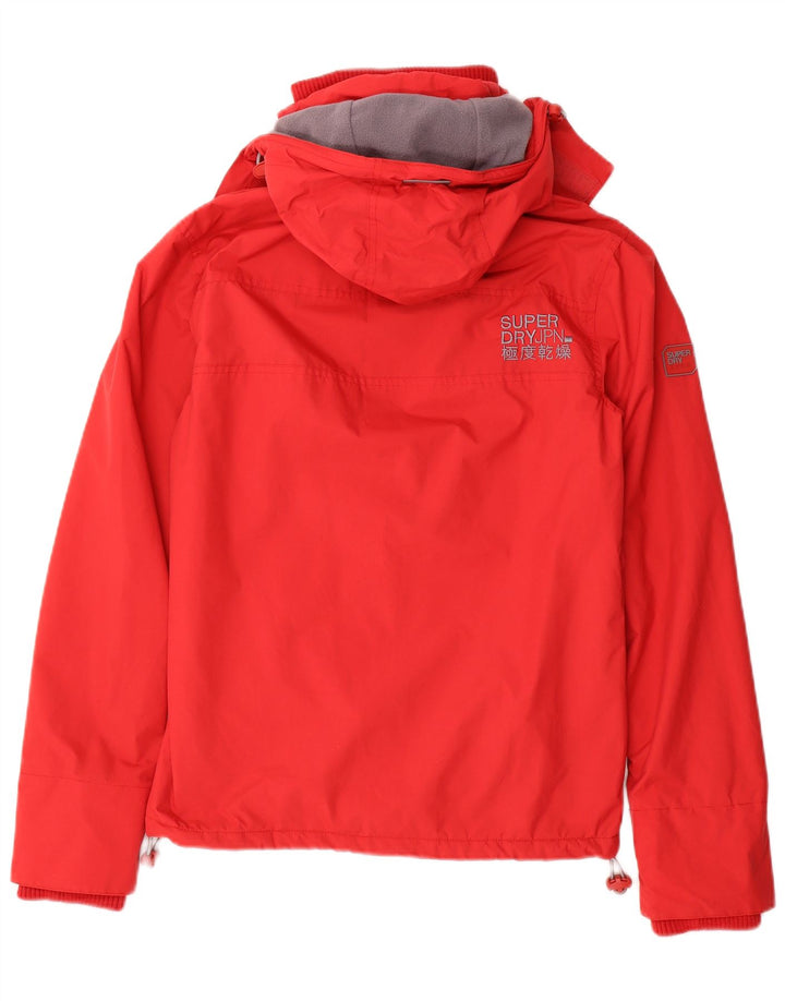 Superdry Mens Windcheater Hooded Windbreaker Jacket UK 34 XS Red Polyester