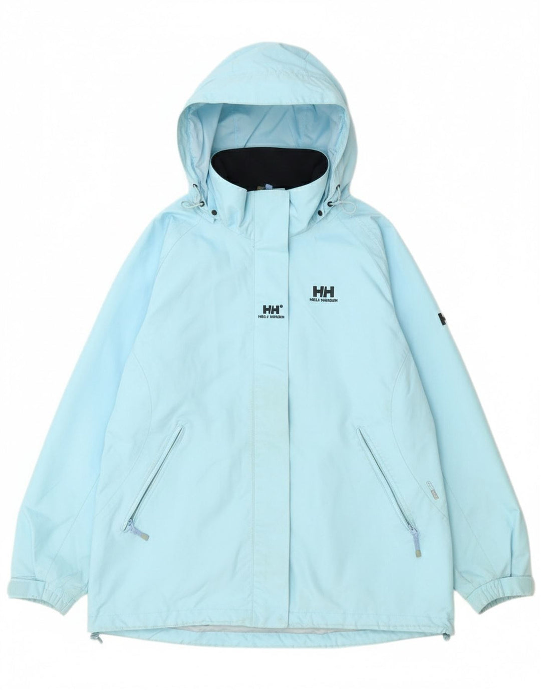 Helly Hansen Womens Hooded Rain Jacket UK 18 XL Blue Polyester