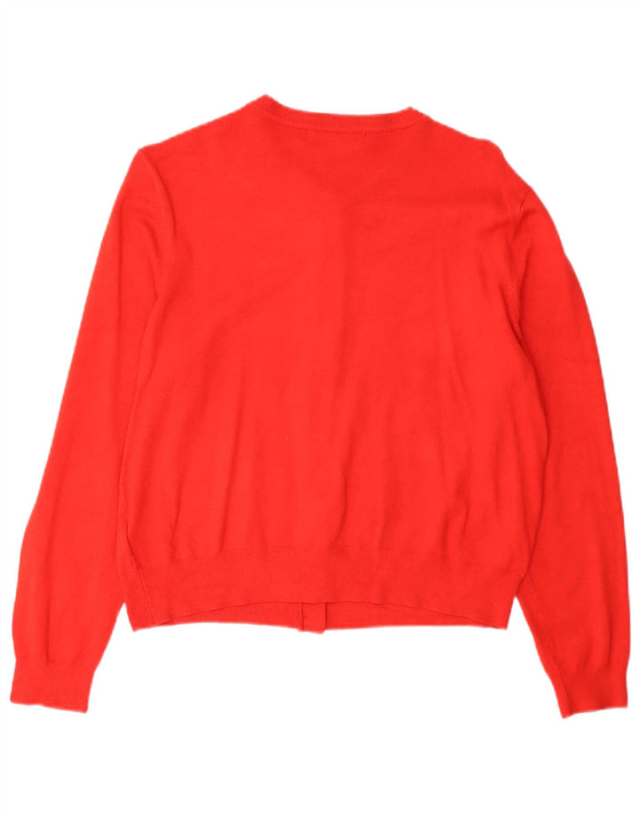 Marks & Spencer Womens Cardigan Sweater UK 16 Large Red Viscose