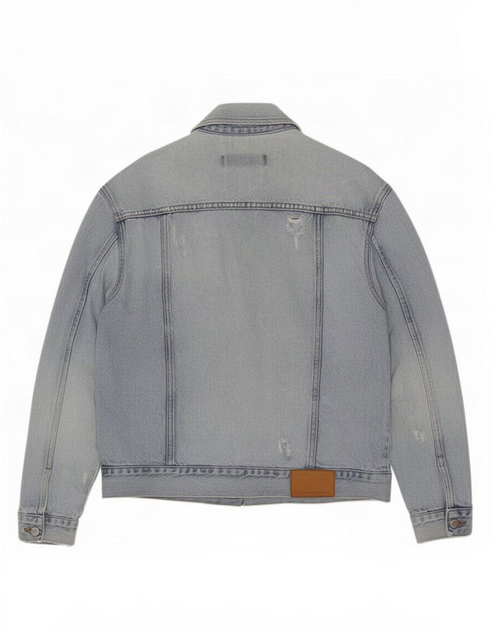 Calvin Klein Jeans Giacca in denim invecchiato da uomo UK 38 Cotone blu medio