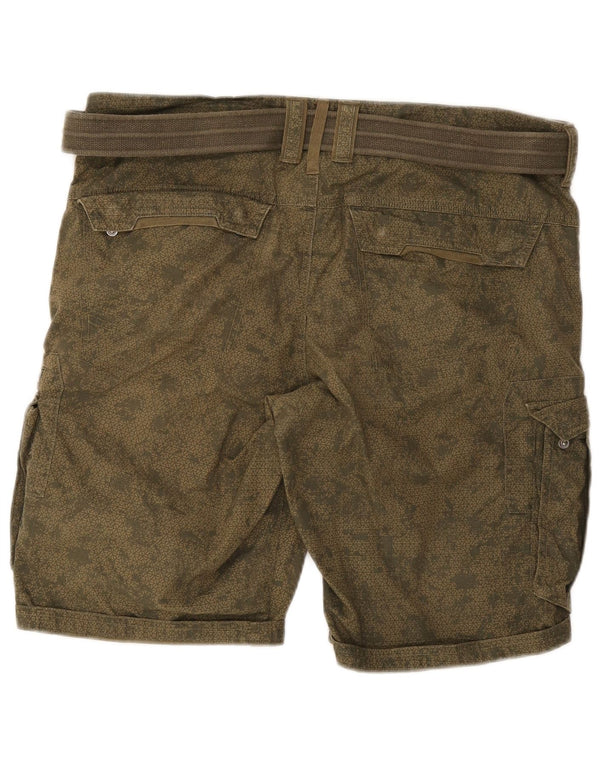 Decathlon Damen Cargoshorts IT 52 XL W36 Khaki Geometrische Baumwolle