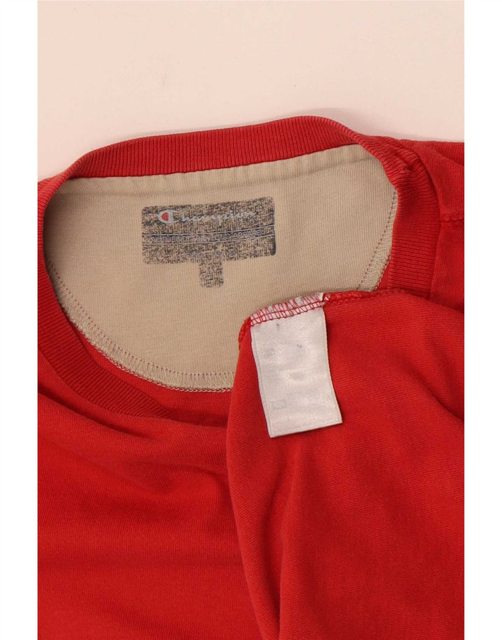 Champion Mens Graphic T-Shirt Top Large Red Cotton