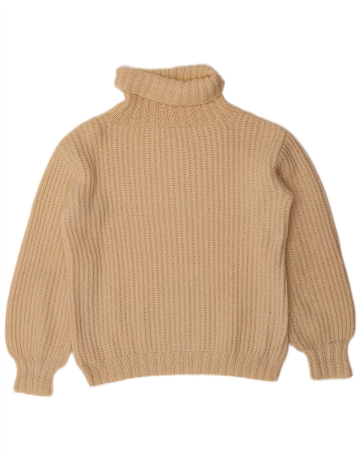 VINTAGE Womens Roll Neck Jumper Sweater UK 16 Large Beige