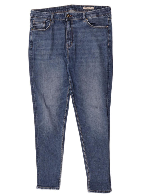 Marks & Spencer Dame Ivy Regular Fit Skinny Jeans UK 18 XL W36 L27 Blå