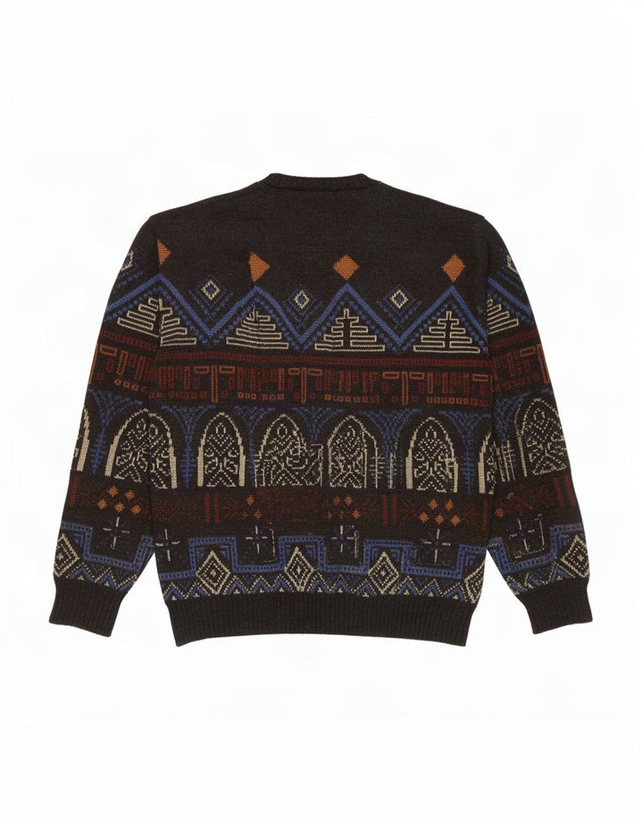 Vintage Mens Crew Neck Jumper Sweater IT 54 XL Multicoloured Geometric