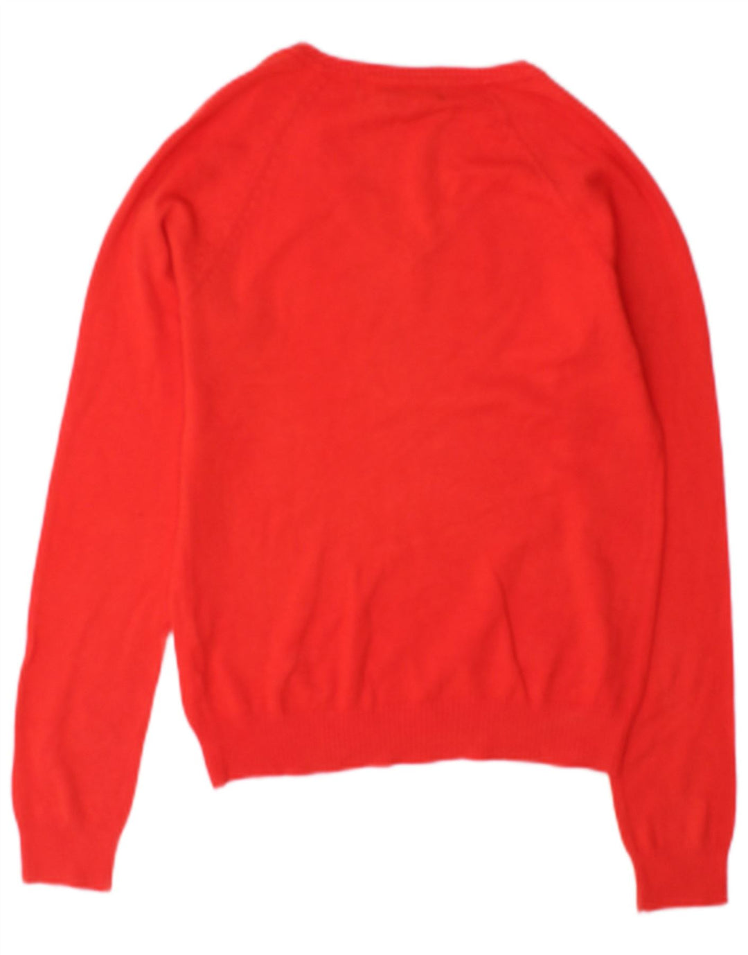 Zara Womens V-Neck Jumper Sweater UK 12 Medium Red Cotton