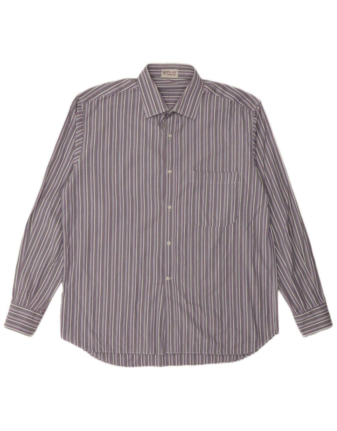 PLAY Mens Shirt Size 41 16 Large Purple Striped Cotton