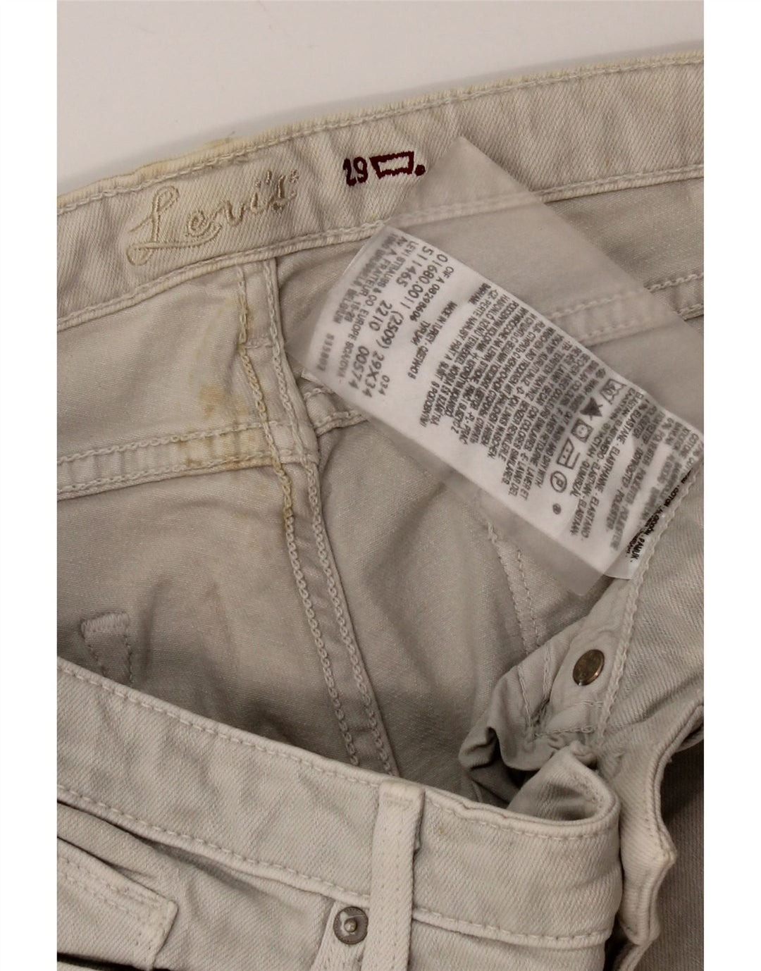 Levi's Womens Skinny Jeans W29 L34 Grey Cotton