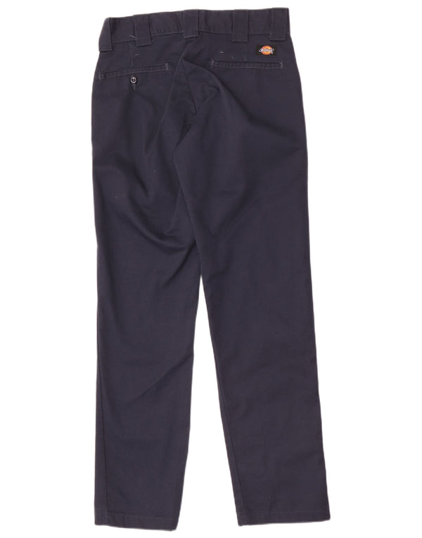 Calças Chino masculinas Dickies Slim Tapered W28 L32 poliéster azul marinho