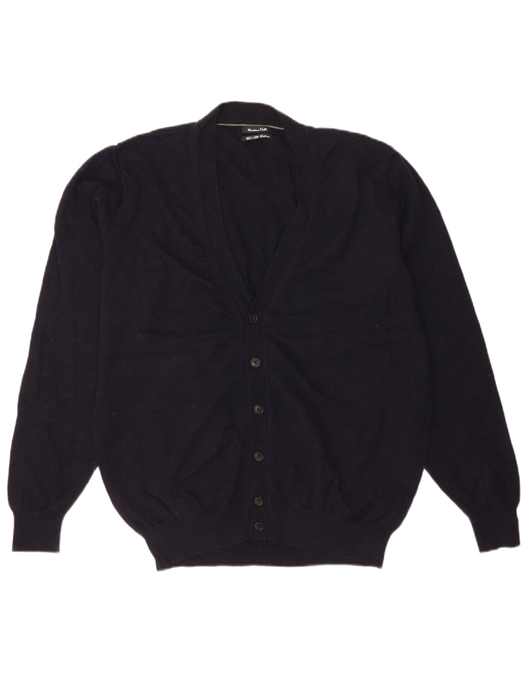 Massimo Dutti Mens Cardigan Sweater XL Navy Blue Wool