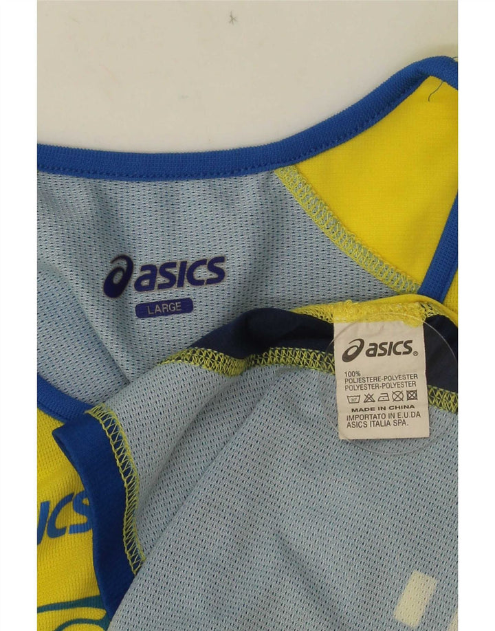 Asics Débardeur Graphique Homme Large Jaune Polyester Colorblock