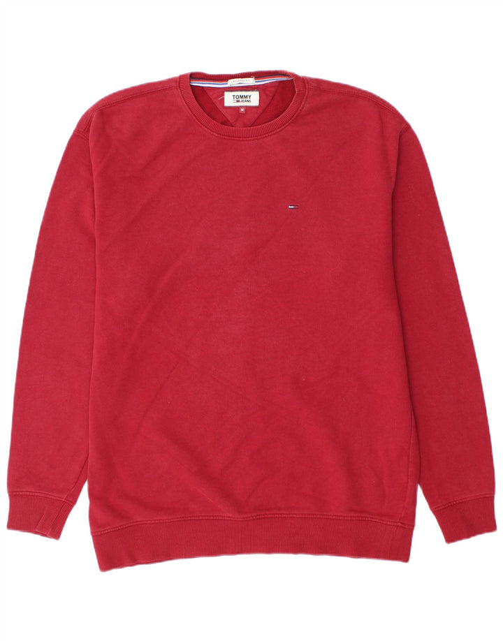 TOMMY HILFIGER Felpa da uomo dalla vestibilità rilassata Maglione rosso medio in cotone