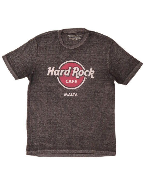 Hard Rock Cafe Herre Malta Grafisk T-Shirt Top Medium Grå Bomuld