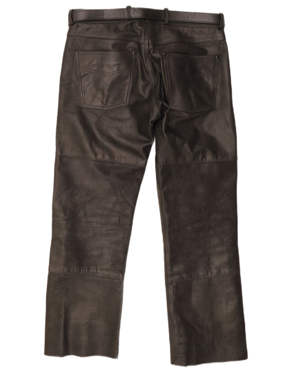Highway 1 Herren gerade Lederhose IT 48 Medium W32 L34 Schwarz