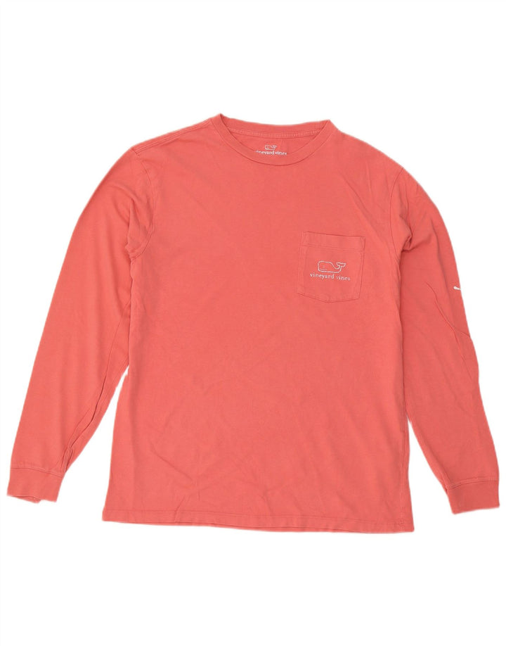 Vineyard Vines Mens Graphic Top Long Sleeve Small Pink Cotton